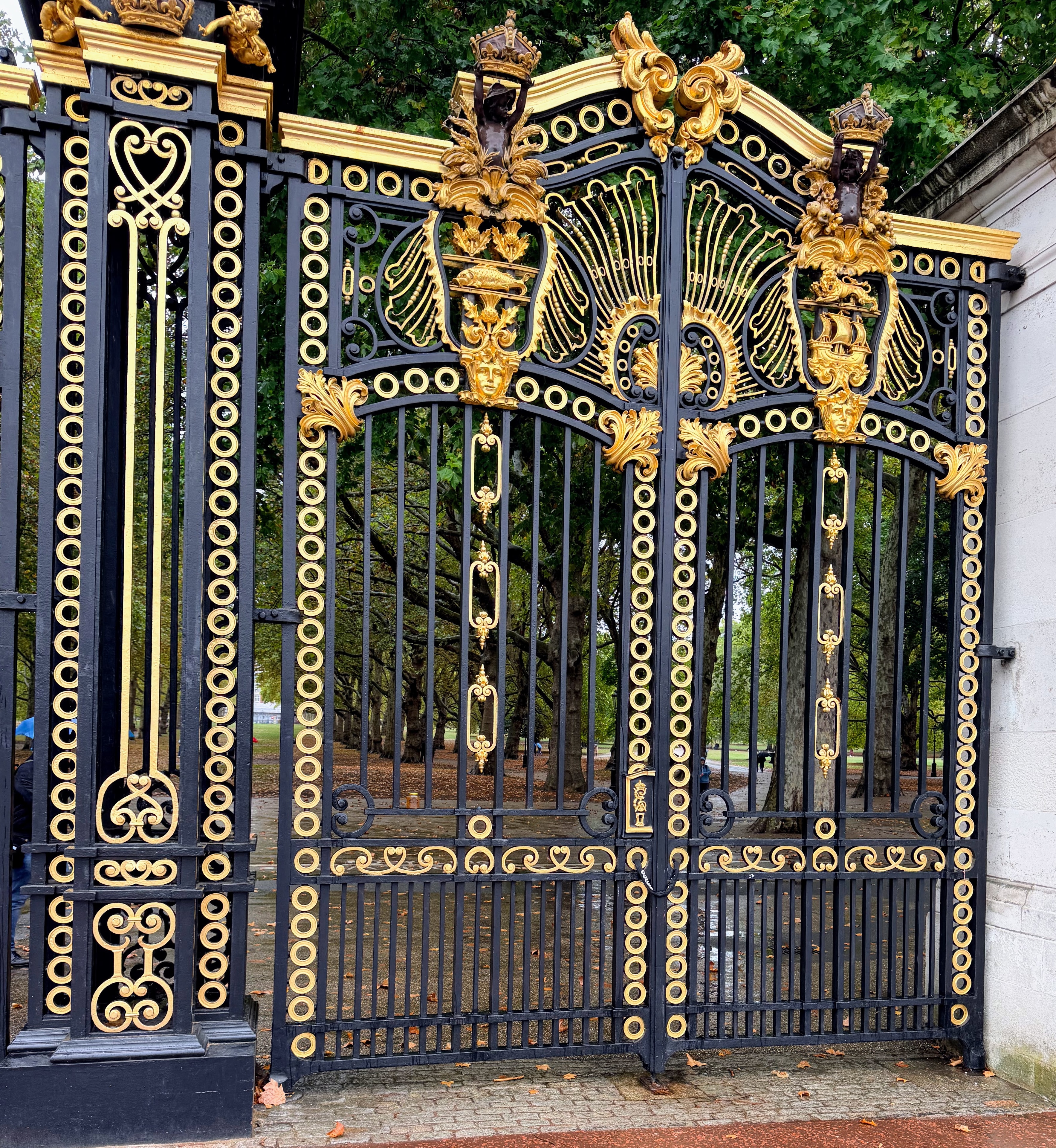 Ornate Canada Gate at Green Park with gold and black ironwork